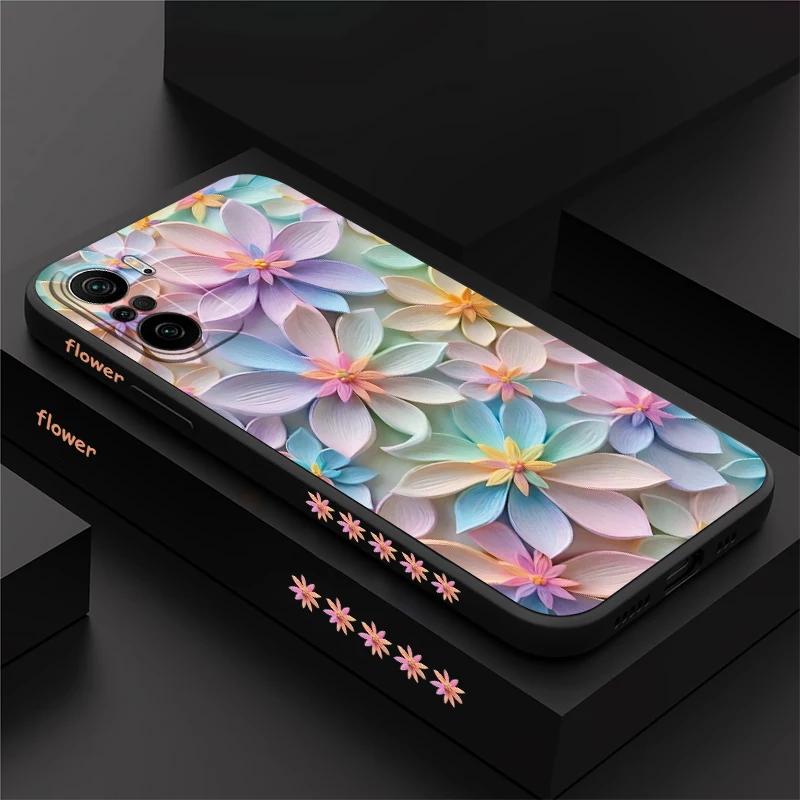 Bright Colorful Flowers Case For Xiaomi Redmi K30 K40 K60 Ultra Pro K40S K30S K30i Silicone Soft Shockproof Phone Cover Coque