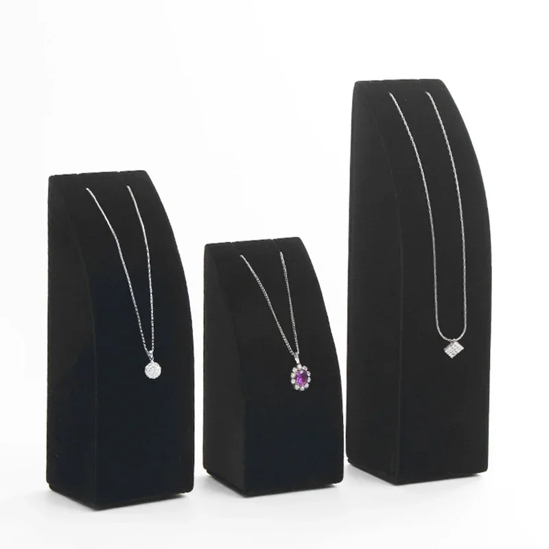 Velvet Jewelry Necklace Pendant Bracelet Earring Display Holder Stand Rack Show Case Black/Gray Color