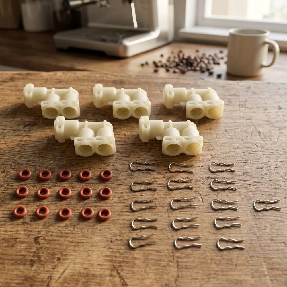 35Pcs Coffee Machine Connector Three Way Steam Connection and Sealing Rings Set for Stable Brewing Performance