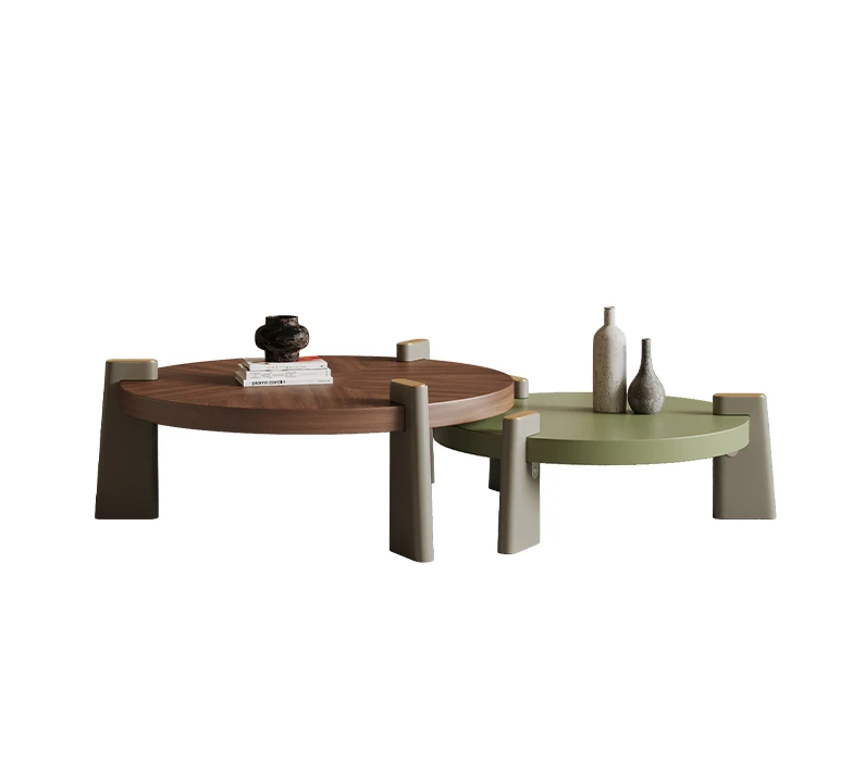 

Simple medieval small apartment round living room household 2024 new small coffee table