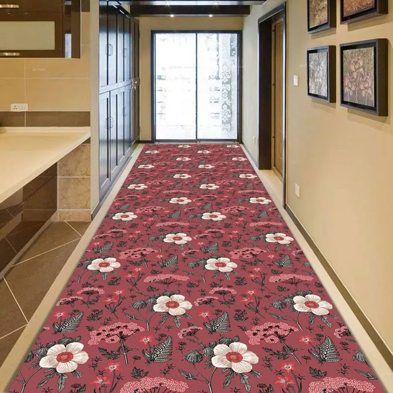 Reese Beautiful Realistic Flowers Lint-free Carpets Living Room Rugs Long Hallway Hall Decor Corridor Entrance Hibiscus Hemlock