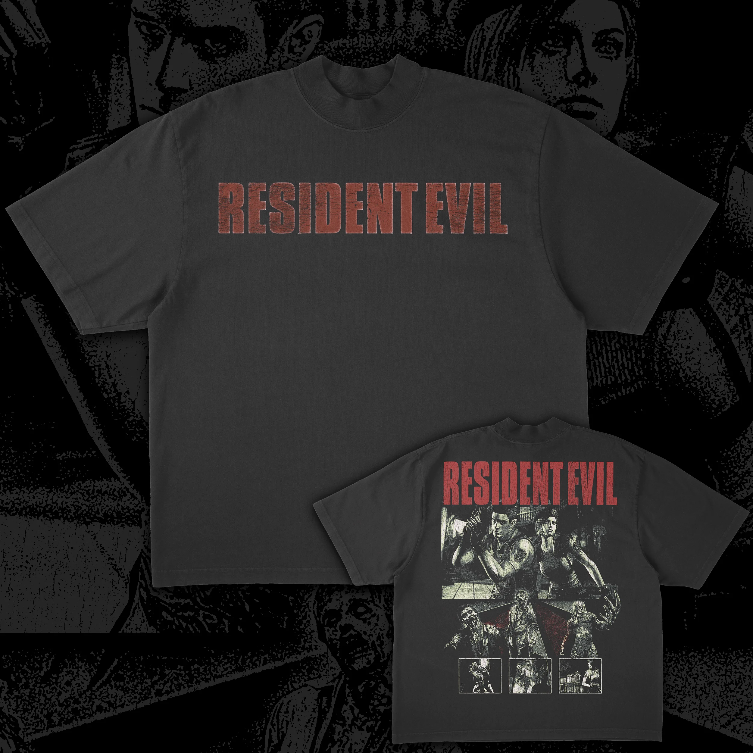 T-Shirt Resident Evil pour hommes, classique, été, jeu d'horreur de survie, graphique surdimensionné, col rond, manches courtes, Streetwear, Gamer