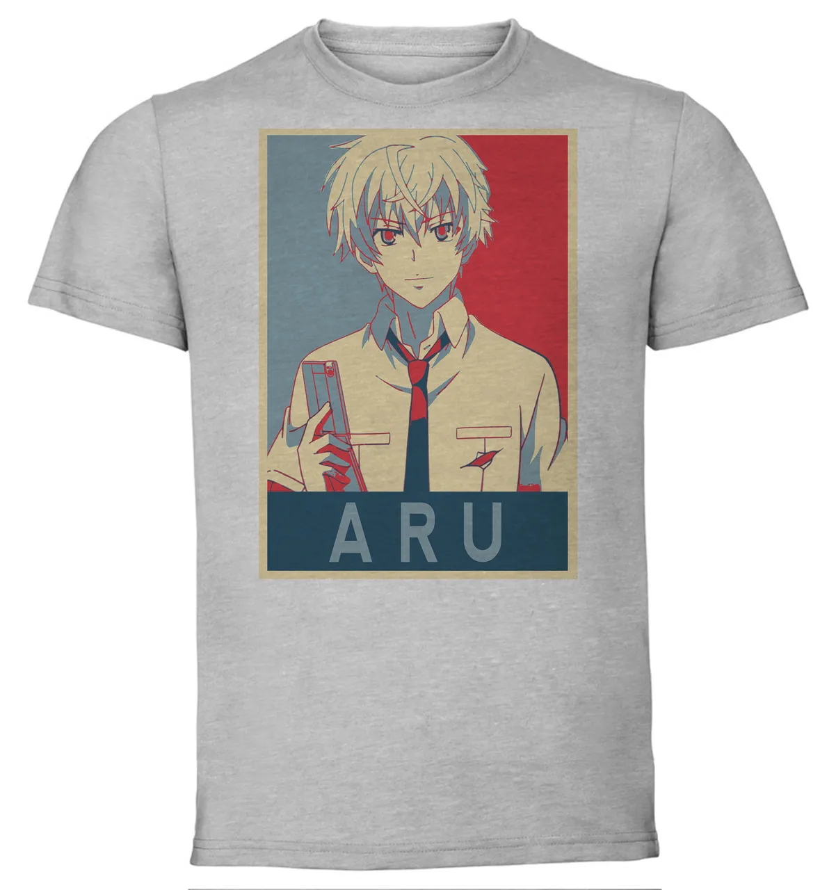 T-Shirt Unisex Grey Propaganda Mirai Nikki Aru