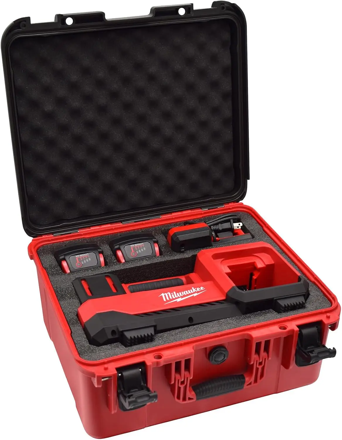 

Waterproof Shockproof Hard Storage Case for M18 Inflator, Fits Battery & Charger, Black Red