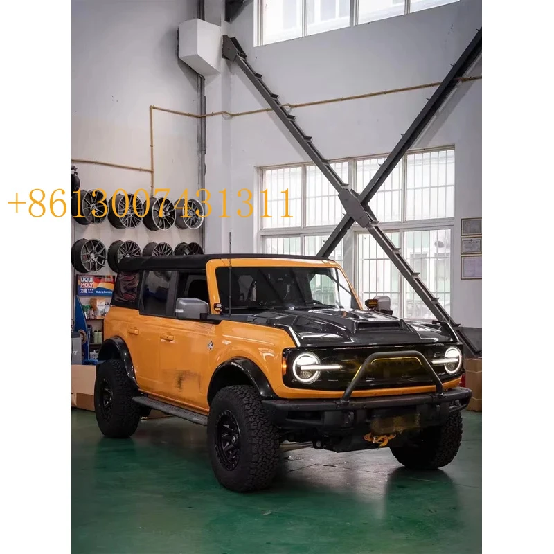 FactoryHot Sale Scoop Hood Black Engine Cover Carbon Fiber Hood With Intake Bronco 2024