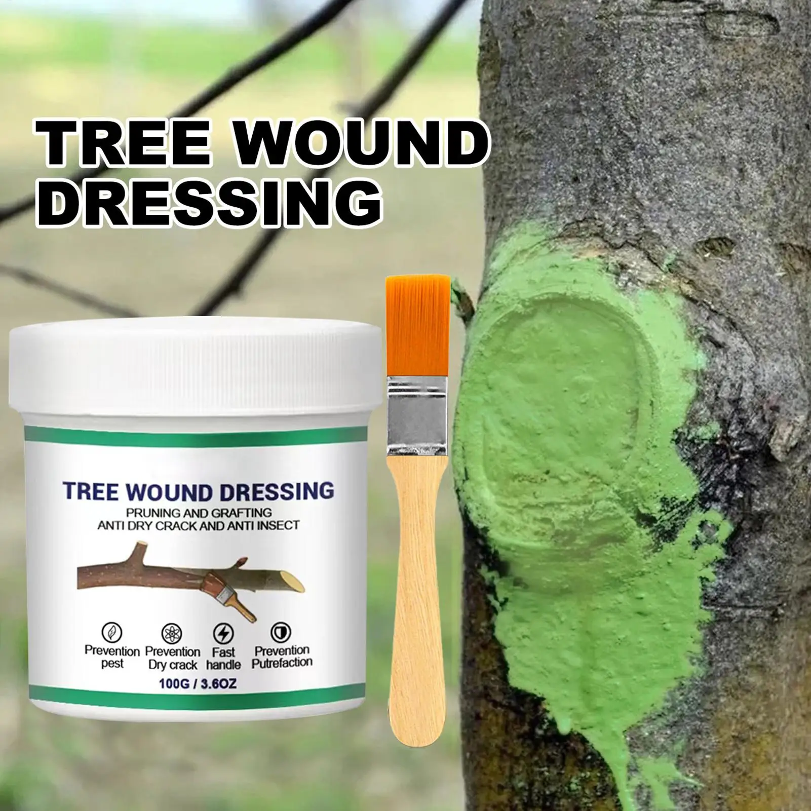 Tree Grafting Paste Tree Wound Paste Smear Agent Tree Pruning Sealer Plant Saw Cuts Coating Pruning Heal Wound Repair Tools 100g