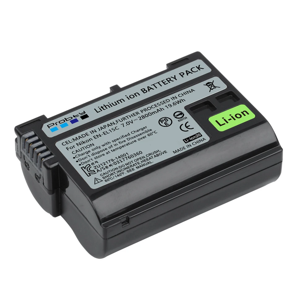 Bateria de Íon de Lítio EN-EL15C 2800mAh para Nikon Z5 Z6 Z7