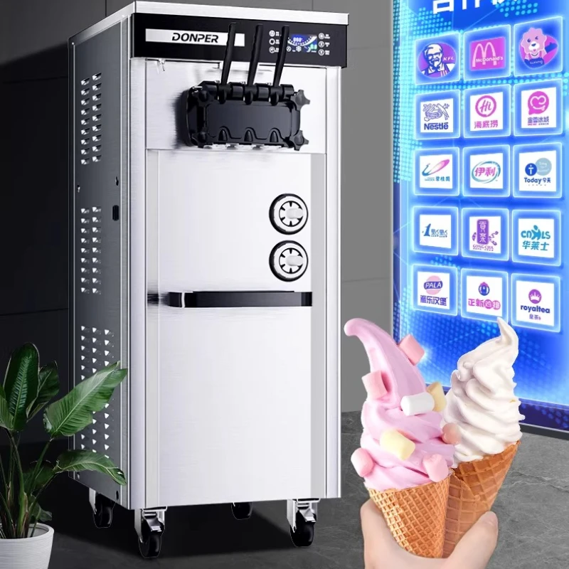 

Soft Serve Twist Ice Cream Maker Dual Flavor Mixing Action Ice Cream Maker Swirl Effect Restaurant Furniture Gelatiera XY60ICM