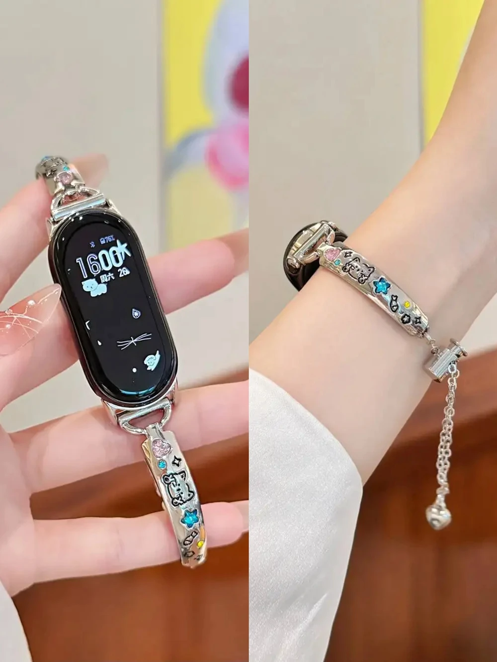 Cartoon Animal Bracelet Metal For Xiaomi Band 10/9/8/NFC Xiaomi 8 9 Strap