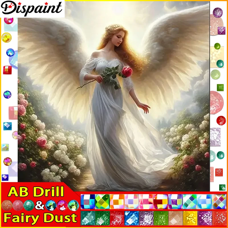 

Dispaint Fairy Dust AB "Женщина Цветочное Крыло" Алмазная картина 5D Полный квадратный/круглый дрель Домашний декор DIY Алмазная вышивка крестом