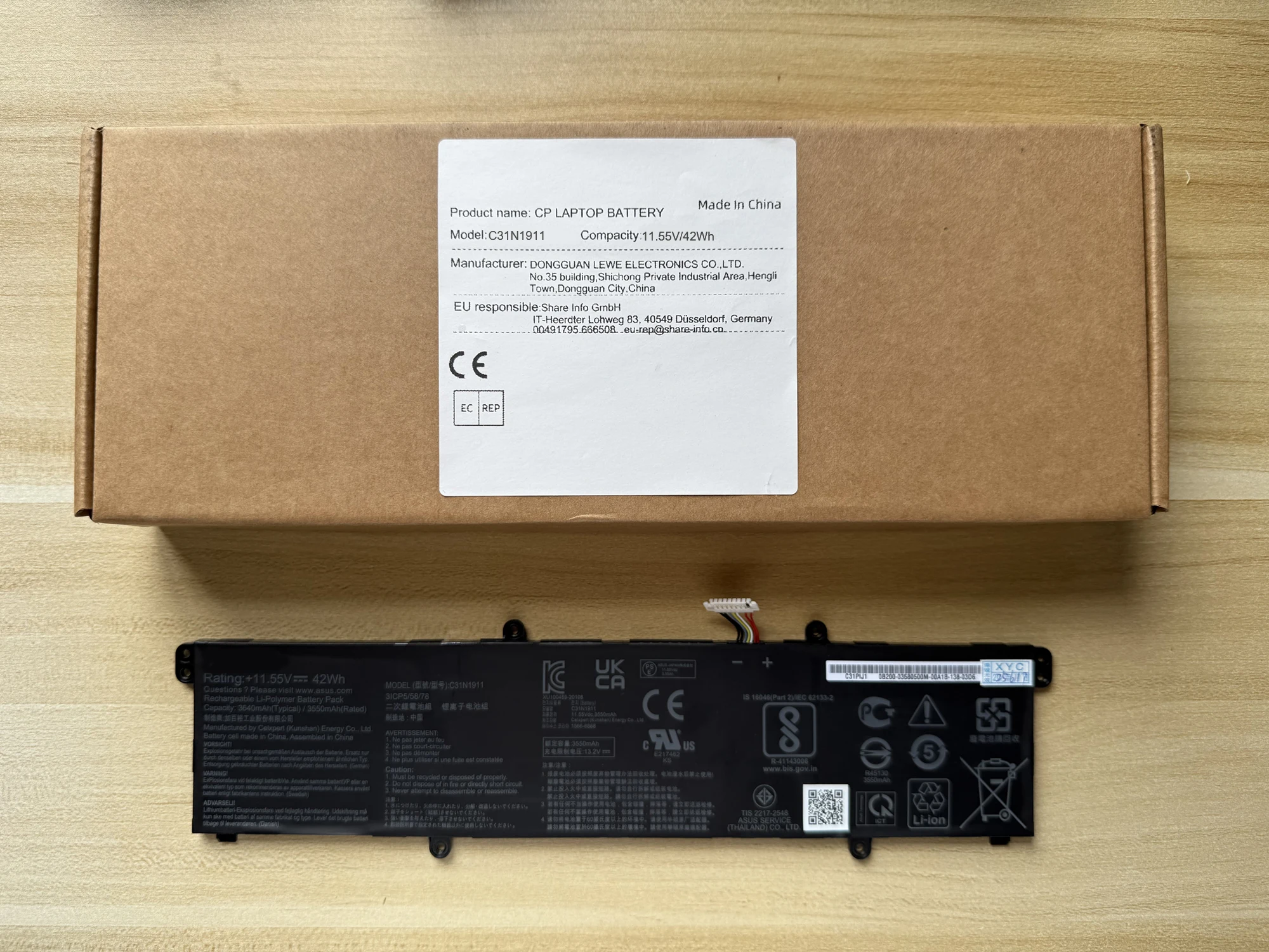 Laptop Battery B31N1911 C31N1911 For VivoBook Flip 14 TM420IA M413DA F413FFK433FA V4050FF V4050FA TP420IA 11.55V/42Wh/3640mAh