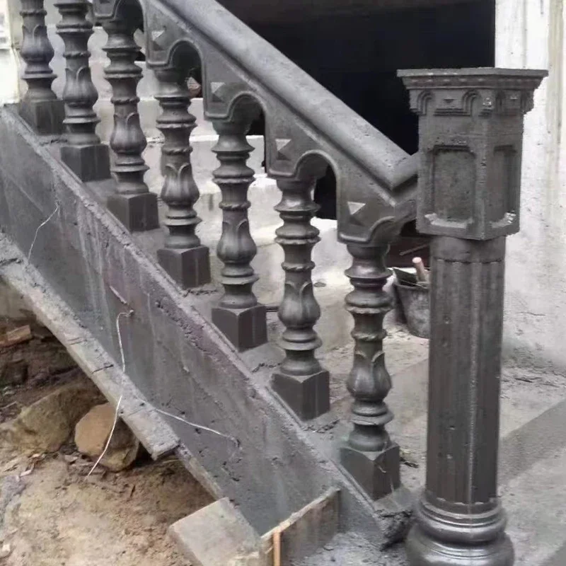 European Style Outdoor Slope Model Cement Stair Handrail Mold Indoor Outdoor Universal Cast-in-Place Staircase Template