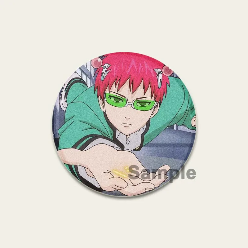 Saiki K HD Print Anime Brooches Saiki Kusuo Teruhashi Kokomi Cartoon Badge Handmade Pins for Backpack Clothes Gift Accessory