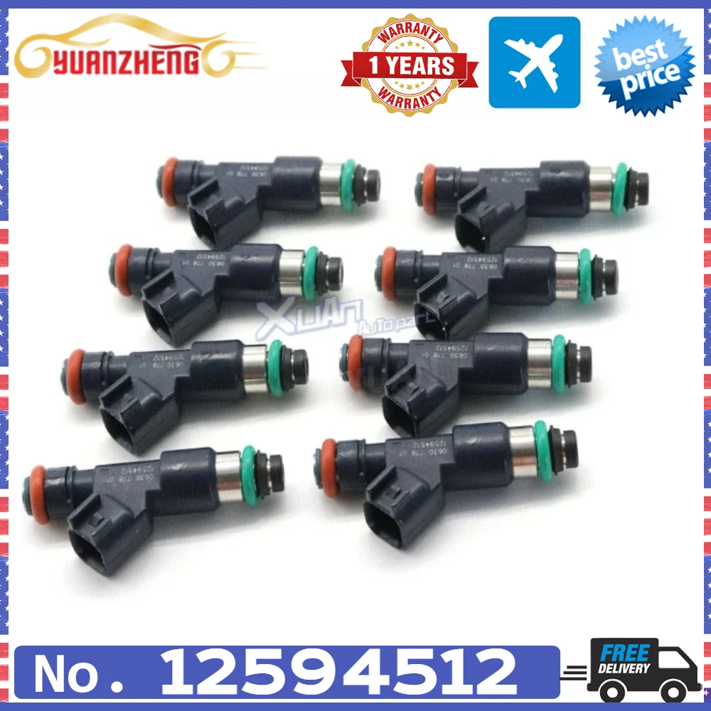 For Chevrolet Avalanche Express Silverado Suburban Tahoe GMC Savana Sierra Yukon XL 1500 NEW 12594512 8x Fuel Injectors Nozzle