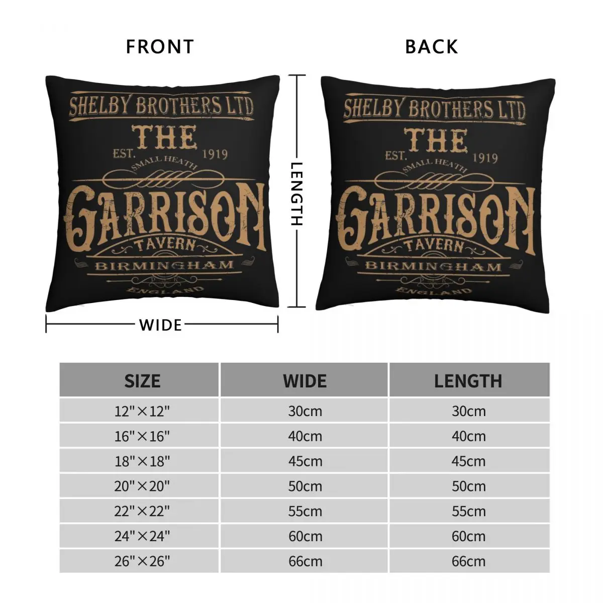 Vintage Garrison Tavern Pillowcase Polyester Linen Velvet Printed Zip Decor Sofa Cushion Cover