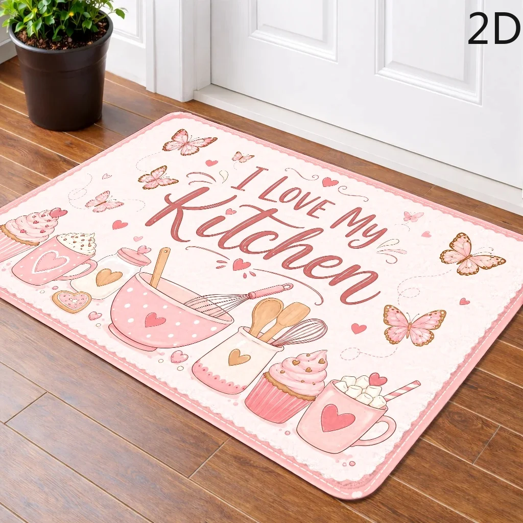 Kitchen Doormat Utensils Doodle Cooking Non Slip Indoor Outdoor Entrance Rug Funny Home Decor Trendy Chef Gift For Cook 2026
