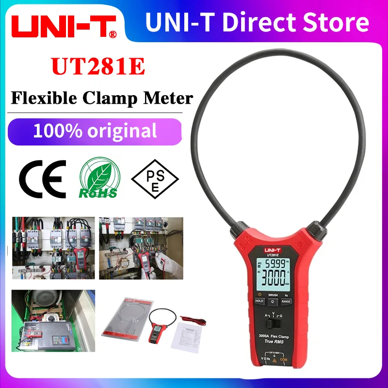 

UNI-T UT281E Professional Digital Flexible Clamp Meter True RMS AC Current Pliers Voltage Tester Ammeter Electric Instruments