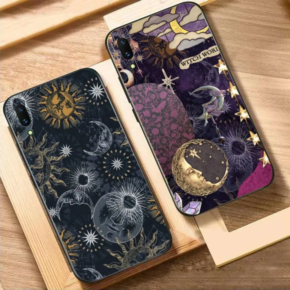 Astrology Divination Mobile Cell Phone Case for Huawei Mate 40 30 20 10 Pro Lite Nova 9 8 5T Y7p Y7 Black Phone Cover Funda