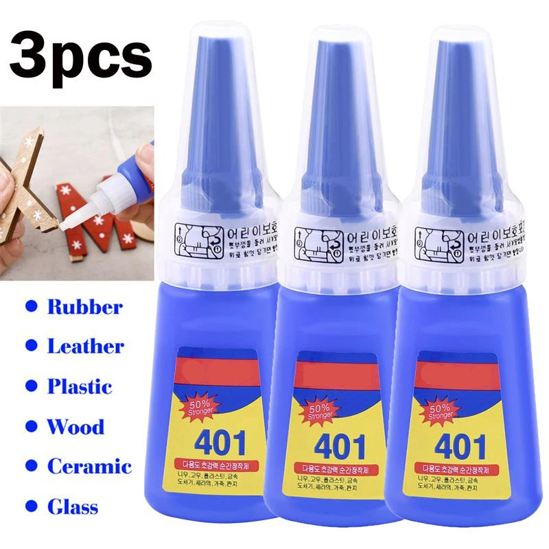 401Glue Instant Fast Adhesive Stronger Super Glue Multi-Purpose Fix Super Strong Liquid Colorless Adhesive Glue For Wood Plastic