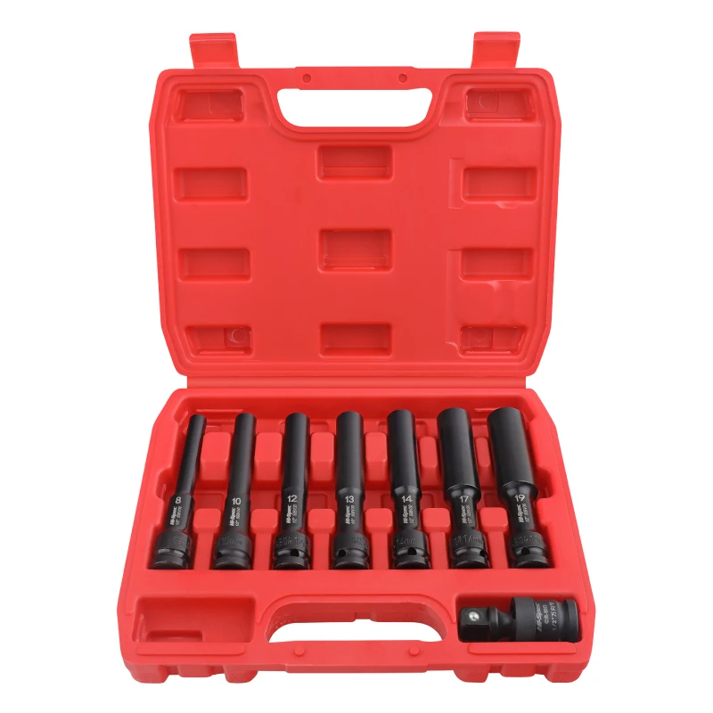 

Extended Length Socket Set 1/2" Drive Thin Wall Sleeves 5/7/8pcs Socket Set Hex Sizes H8—H19 Hand Tools For Power Tool