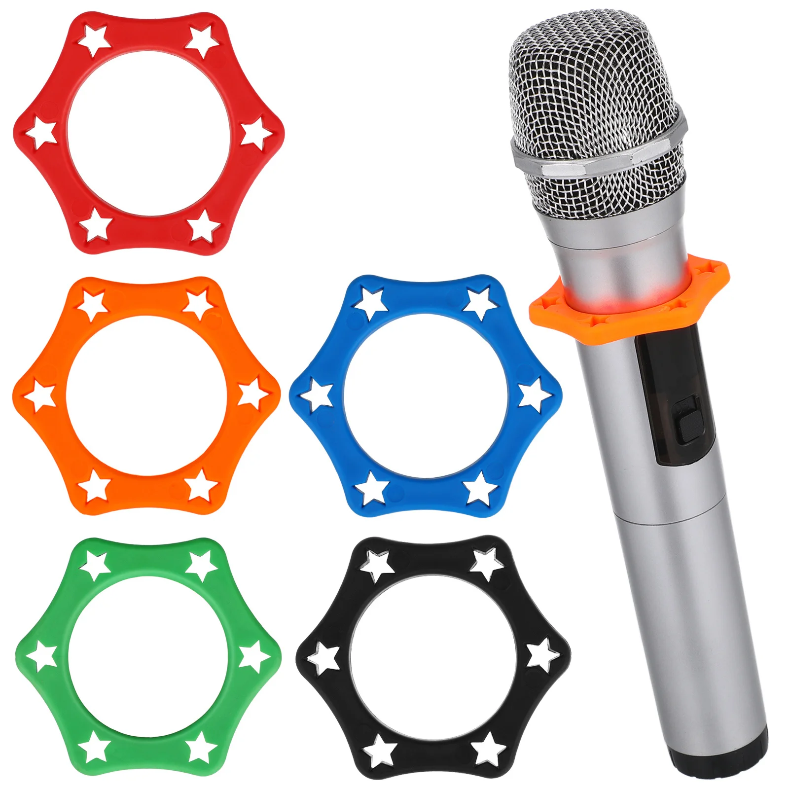 5 قطعة حلقة مضادة للانزلاق للميكروفون 35 مللي متر القطر الداخلي برتقالي أحمر أخضر أسود مقاوم للصدمات جبل حامل دائرة Skidproof