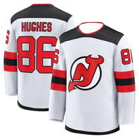 Hockey Jersey - White with Red & Black Accents \