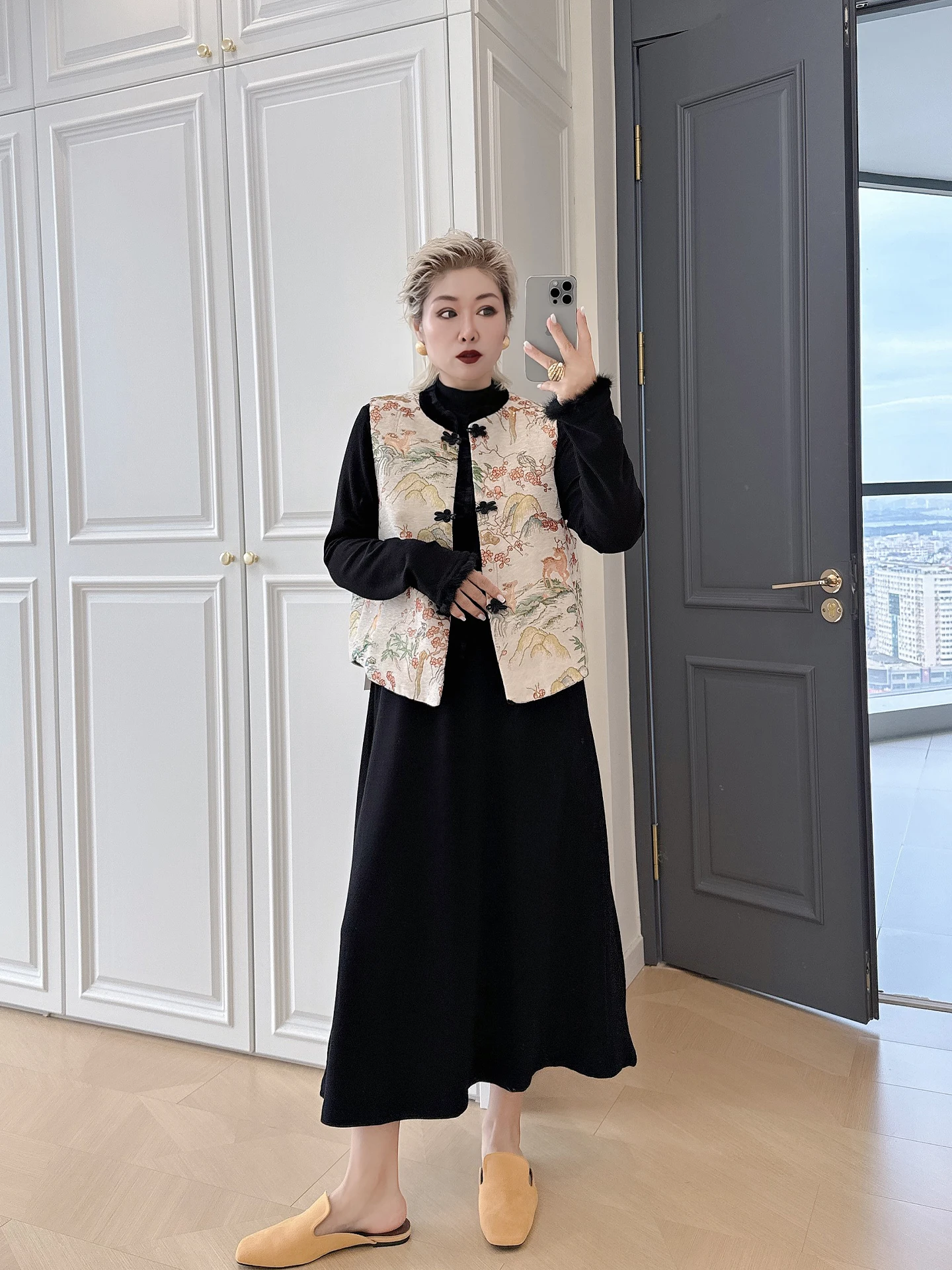 

Новый китайский модный комплект больших размеров для женщин: осенняя новинка, хлопковый костюм-двойка в стиле дзен для полных женщин (до 200 фунтов)