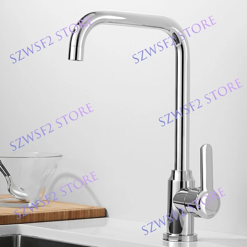 

Right Angle Bent Stainless Steel Kitchen Faucet, Hot and Cold Splash-Proof Vegetable Wash Basin Sink Faucet for Modern Kitchens