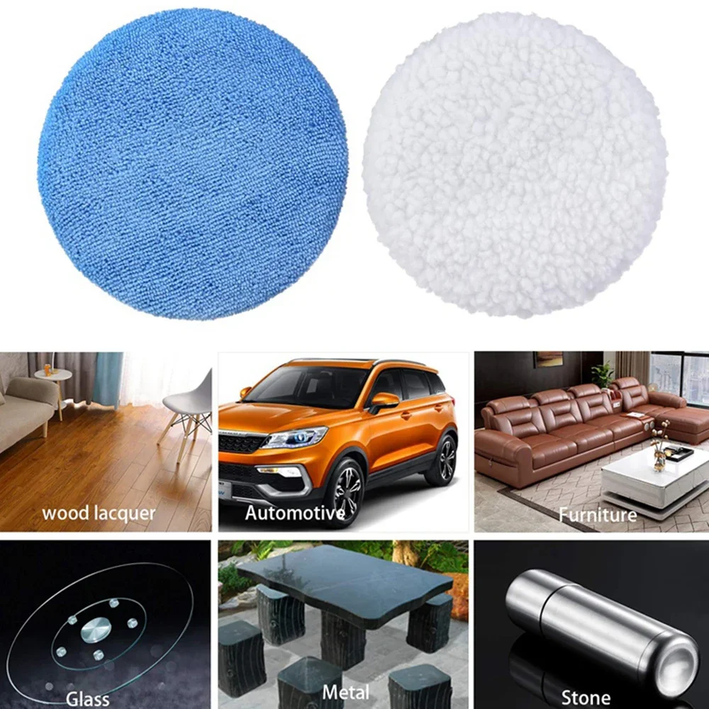 8Pcs Car Microfiber Polisher Pad 10 Inch Wash Buffer Waxing Sleeve Bonnet Polishing Hood for House Auto Cleaning Accessories