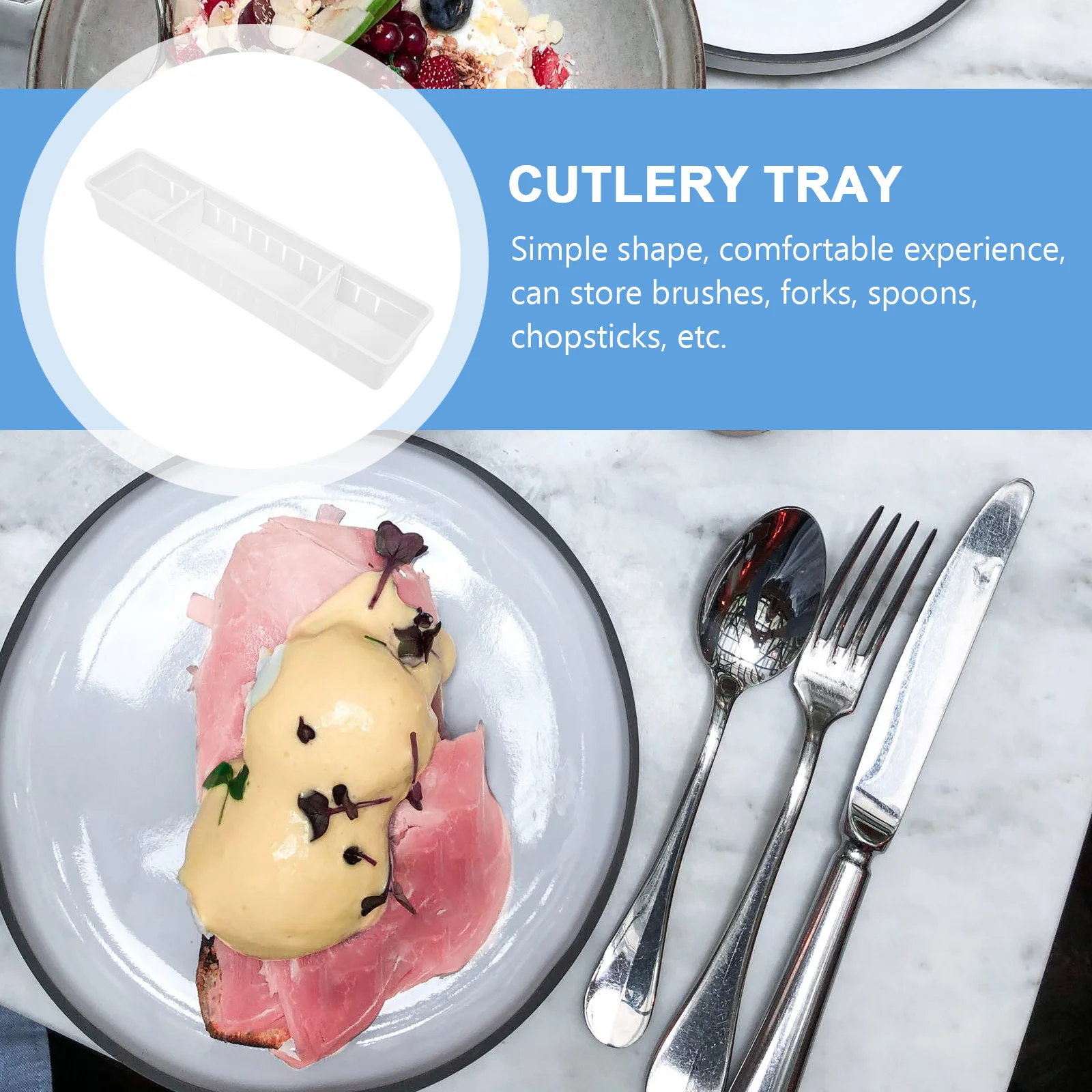 

4Pcs Drawer Tableware Case PP Material Healthy Multipurpose Home Storage Tray Drawer Cutlery Box Cutlery Tray Cutter Fork Box