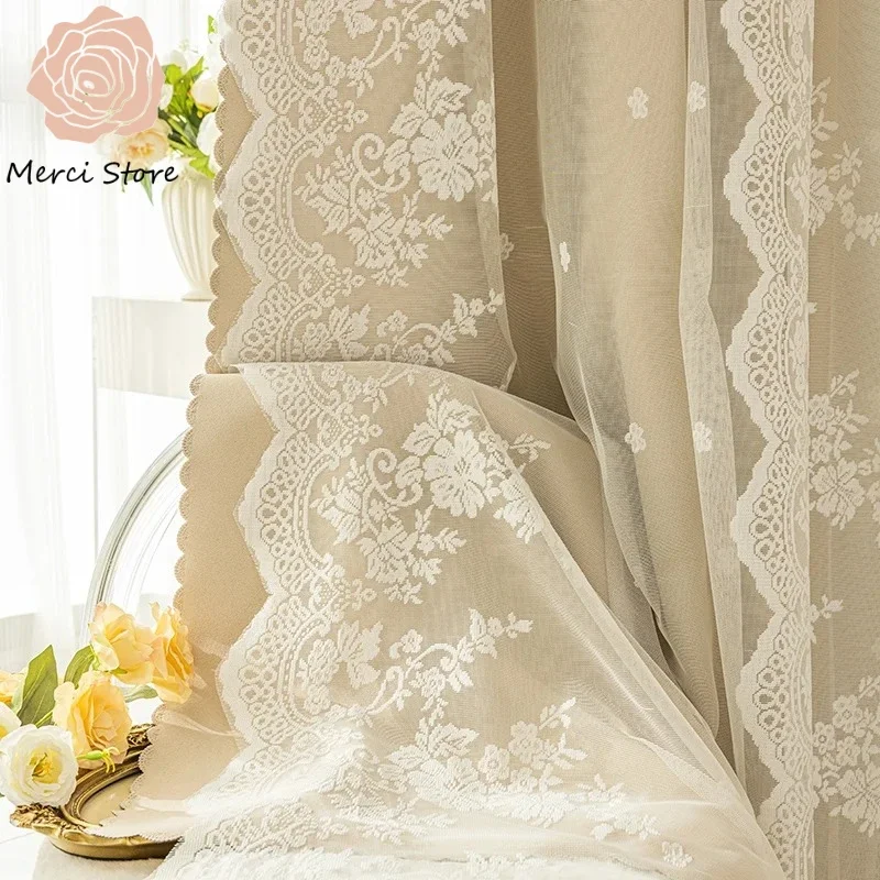 Creamy Wind High Blackout Cloth Yarn Integrated with Decorative Head Custom Made Curtain for Living Room Bedroom Elegant Drapes