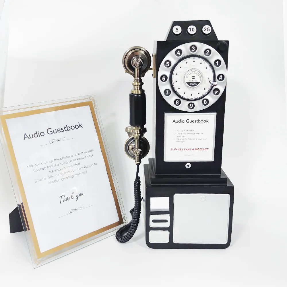 Audio Guest Book Telephone | Vintage and Retro Style Audio Guestbook | Wedding Guestbook Rotary Phone