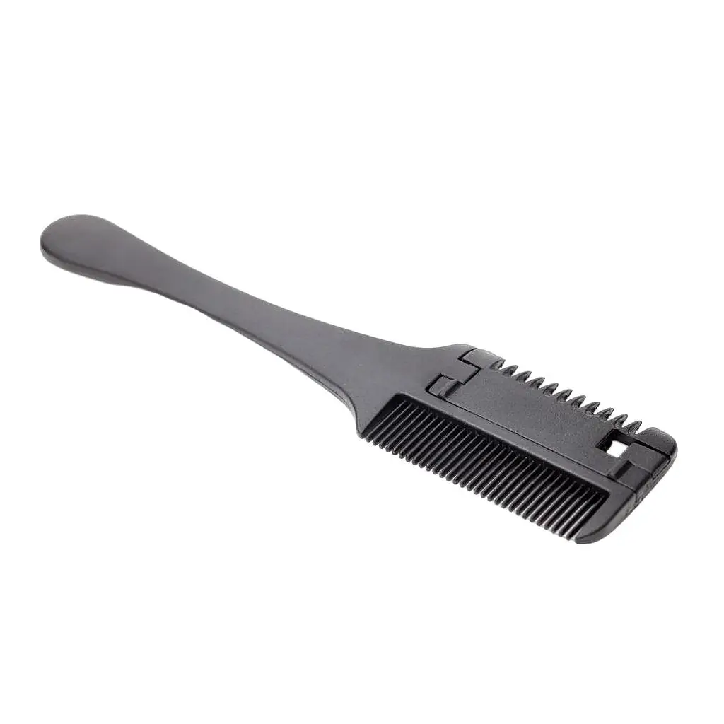 Hairdresser Razor Comb Frosted Handle Two in One Comb and Razor for Quick Trimming and Layering