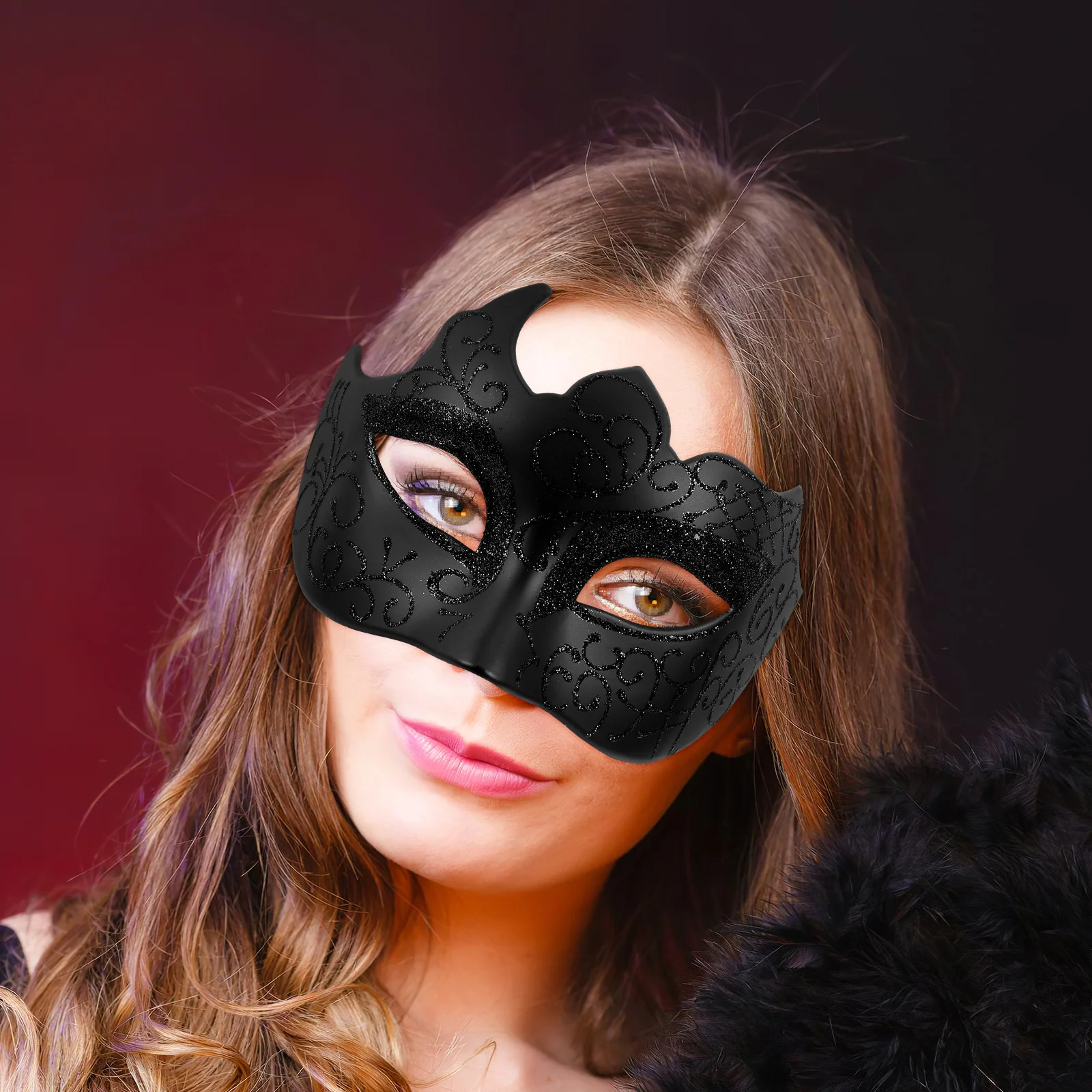 

Carnival Masks for Adults Halloween Party Costume Black Masquerade Decorative Man