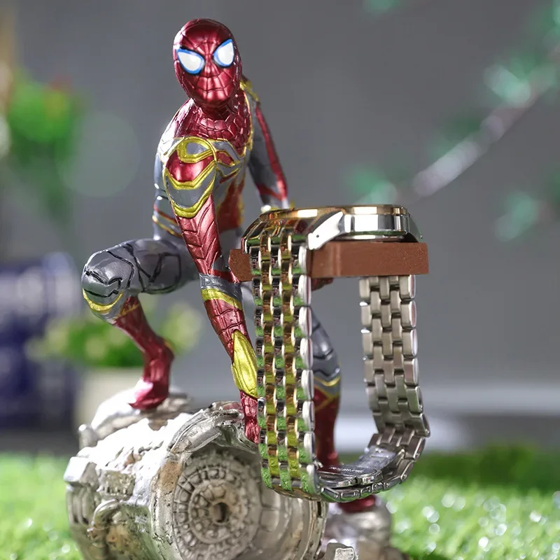 

Anime Marvel Spider Man Watch storage Exhibit Holder Cartoon Figure Car Desktop Model Ornaments Home Decoration Gift Toy