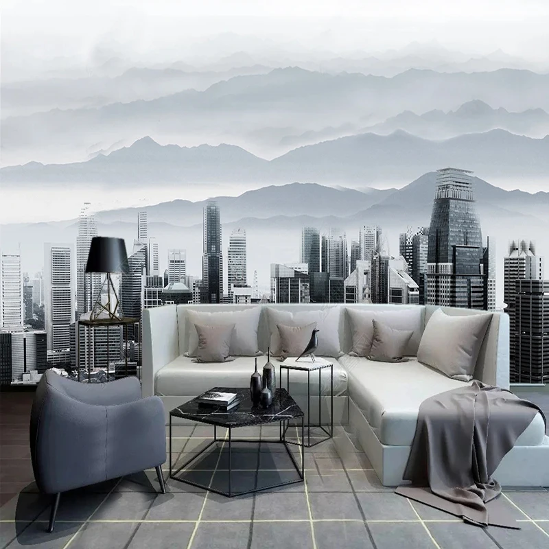 

Custom Any Size 3D Wallpape Nordic Artistic Conception Cloud City Scenery Mural Background Wall Papel De Parede Tapety Fresco