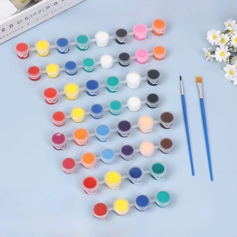Juego de pigmentos acrílicos de 6 colores de 2 ml: pintura lavable no tóxica para pintura a mano y arte de graffiti