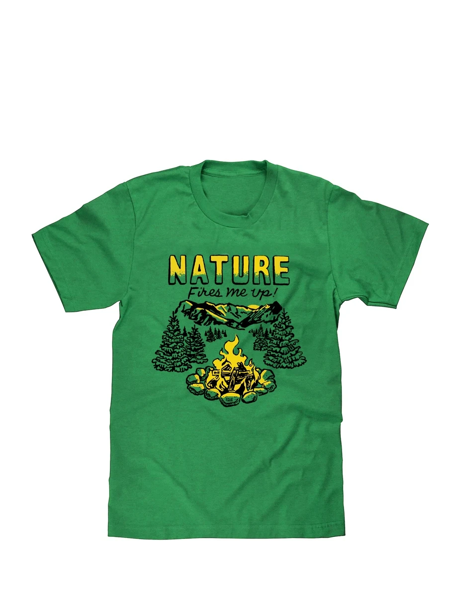 

Nature Fires up ort Sve T-irt ex Simple Design Cotton Youth Faion Summer Anti-Wrinkle round Ne Print Tee