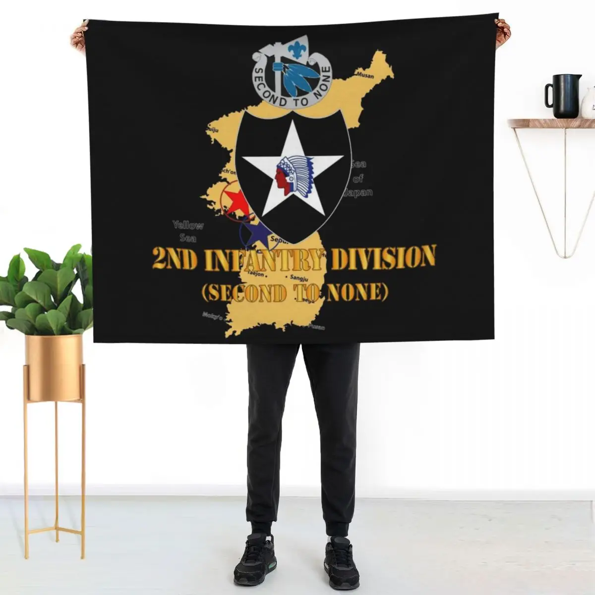Army - Korea Map - 2nd Infantry Div - Second to None Throw Blanket Bed Fashionable Luxury St Stuffeds Picnic Blankets