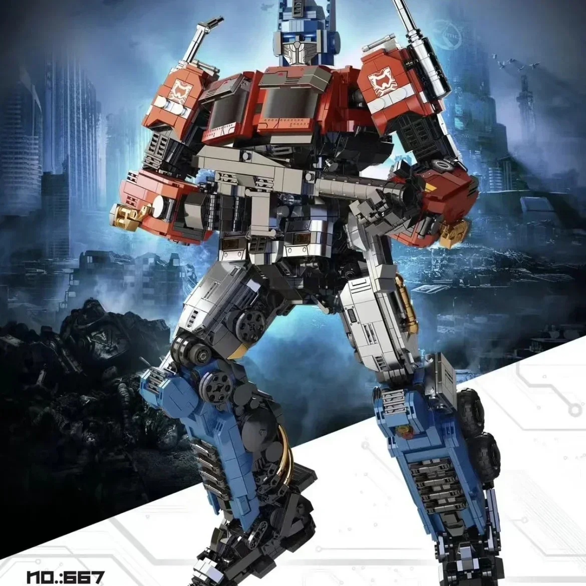 Optimus Primed Transformation Robot Block Brinquedos para Crianças, Big Truck Transforming Robot Brinquedos, Blocos de Construção do Filme, 667, 3000Pcs