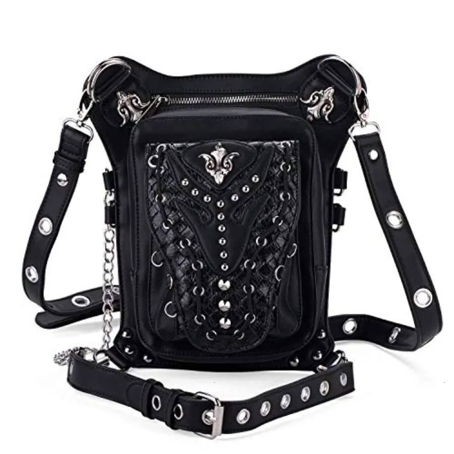 

Gothic Steampunk Waist Bag Drop Leg Arm Pack Waist Shoulder Fanny Pack Purse Pouch