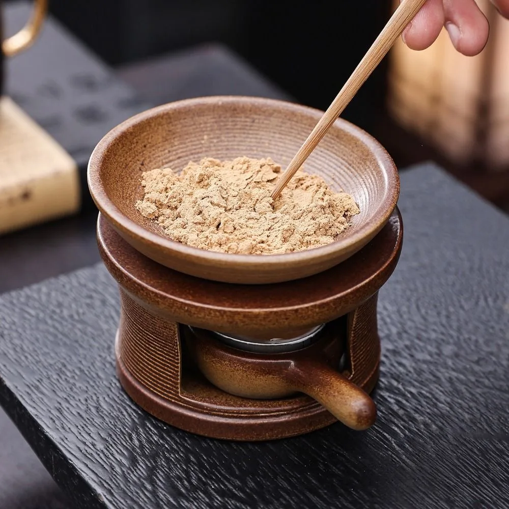 Handmade Ceramic Aroma Burner Vintage Ceramic Essential Oil Diffuser Rustic Tealight Heated Incense Burner Office Use