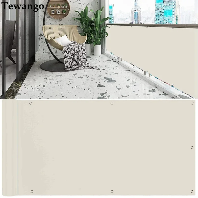 White Waterproof Polyester Balcony Railing Privacy Screen Net Garden Yard Fence Netting Rainproof Sun Shade Sails