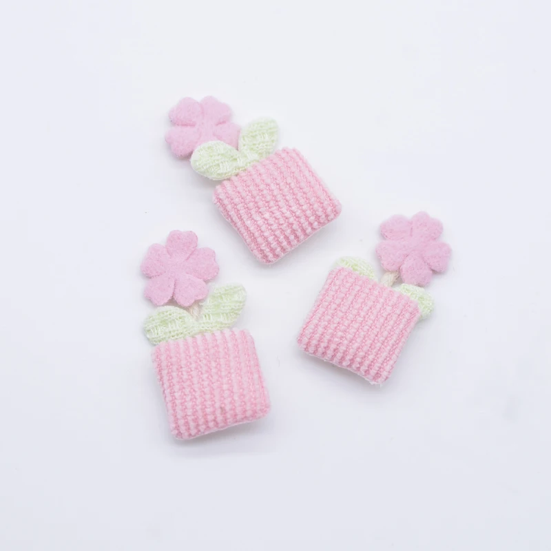 20Pcs 20*40mm Cartoon Flower Applique for Handmade Baby Clothes Hat Shoes Cloth Fabric Sewing Patches DIY Headwear Accessorres