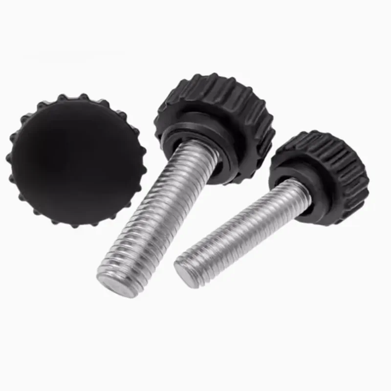 2-10 Stück/Set M3 M4 M5 M6 M8 M10 Gerändelte Nylon-Rundkopf-Griffschrauben, Bakelit-Schrauben, Schwarze Bakelit-Handschrauben – Detail 2