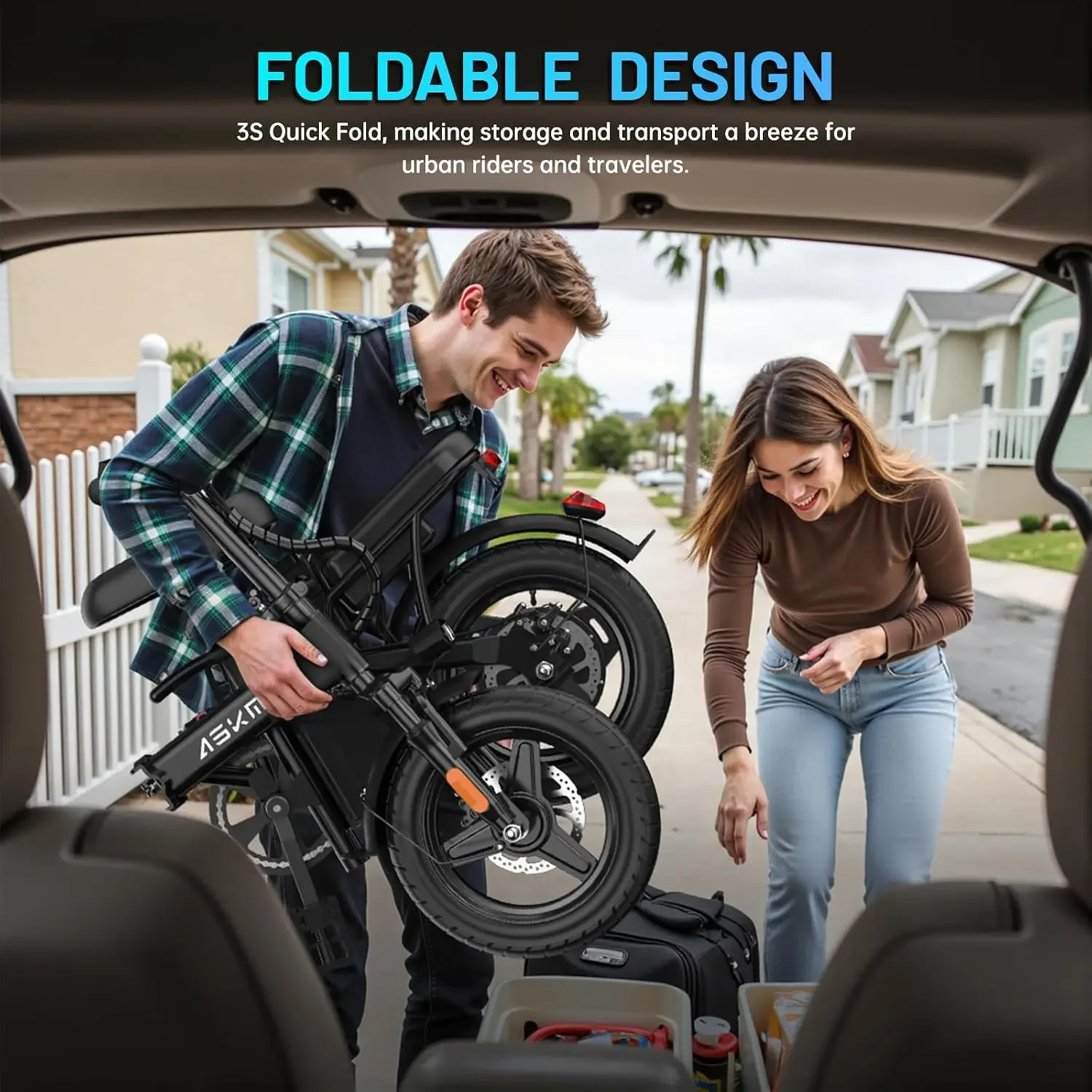 Folding Electric Bike for Adults and Teens, 14