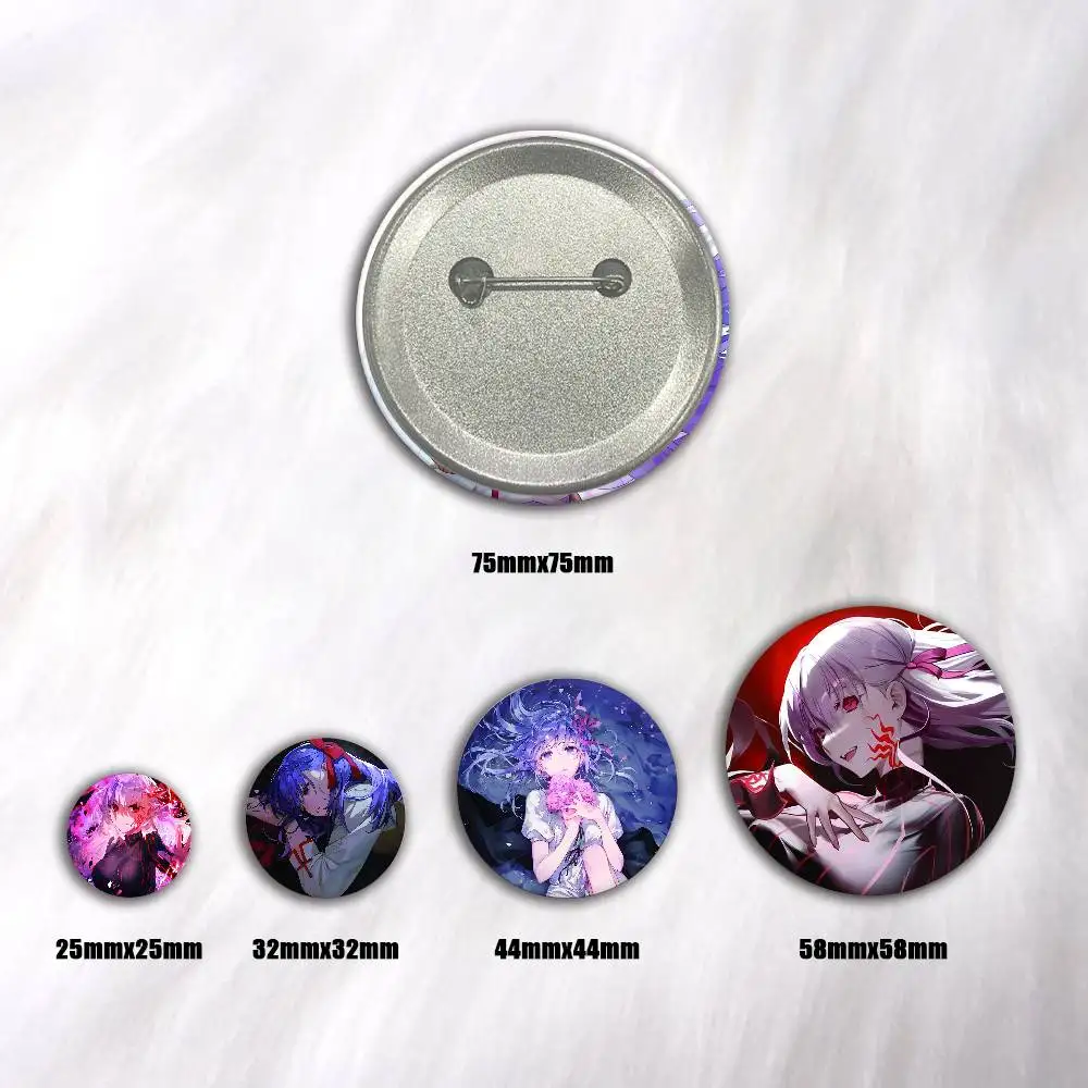 S-Sakura Anime M-Matou Creative Round Button Badges Cute Pin Brooch for Backpack Clothes Lapel Jewelry Accessories Friends Gift