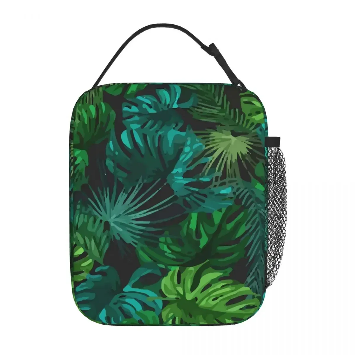 Lunch Bag Tropical Leaves Portable Lunch Box For Student Green Forest Office Cooler Bag Cute Waterproof Tote Food Bags Xmas Gift