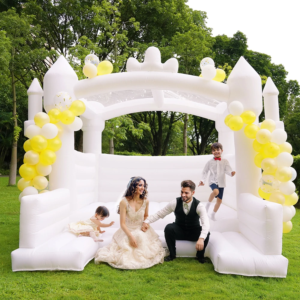 

Custom Luxury Kid Party Game Rental Adult Kids Mini White Bounce House White Wedding Bouncy Castle Inflatable Bounce House