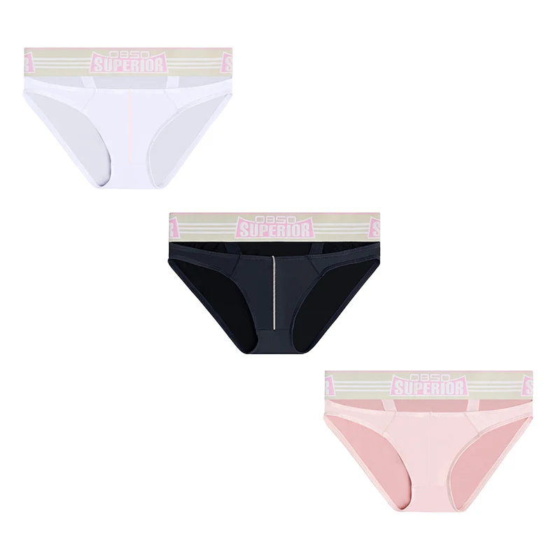 3PCS Men's Briefs Slip Sexy Men Underwear Brief Hollow U Convex Cotton Man Underpants Comfortable Cuecas Masculinas Sissy Pantie